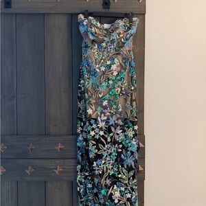 Floral Strapless Gown